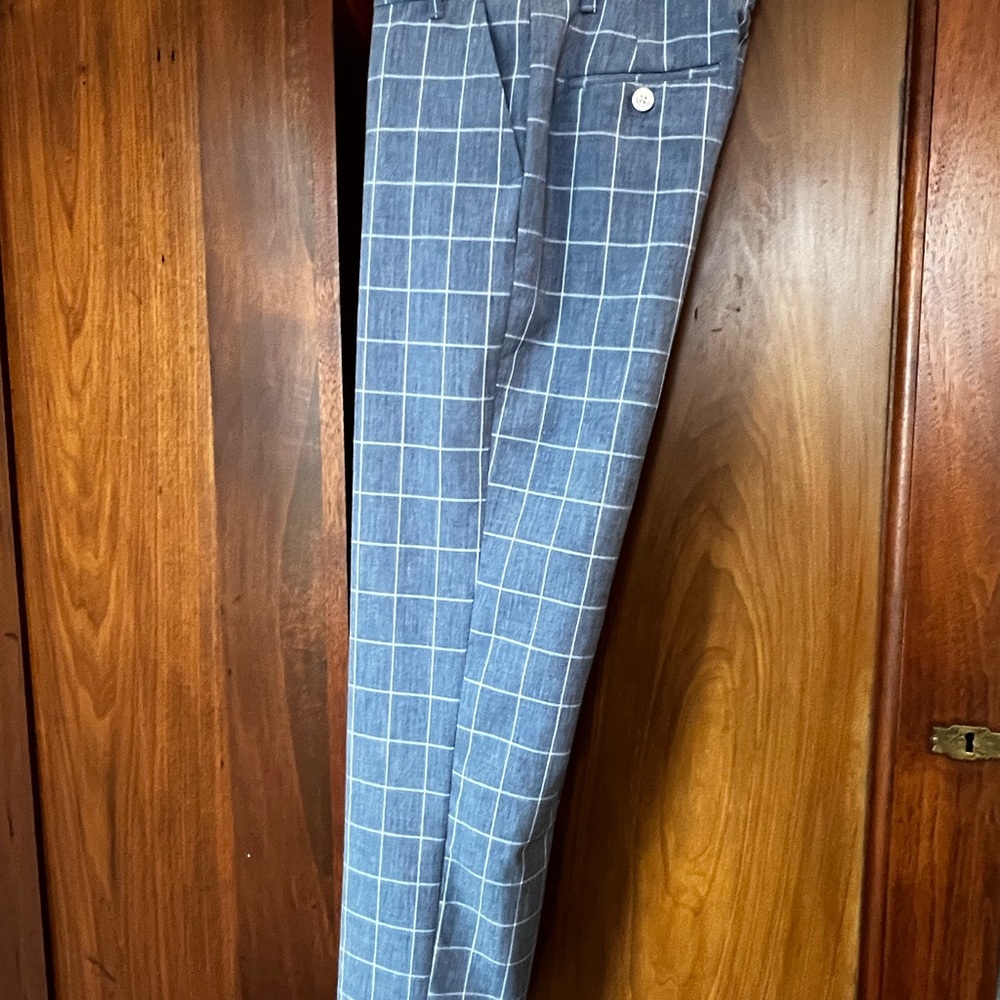 Tommy Hilfiger Boys’ Blue Plaid Trousers